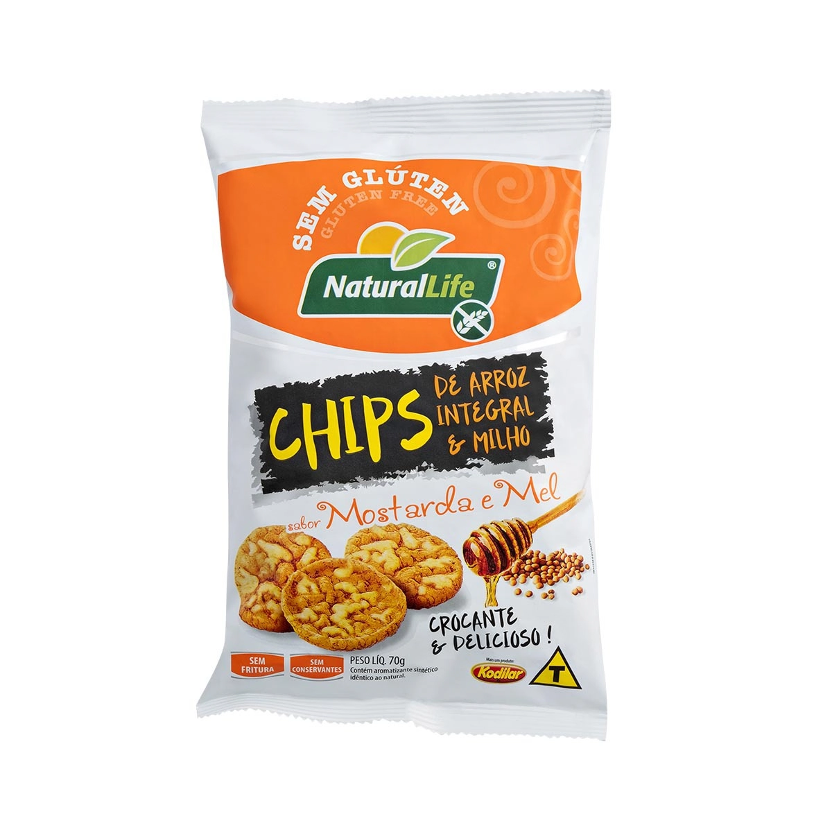Chips Arroz Integral E Milho Natutal Life Mostarda E Mel 70g