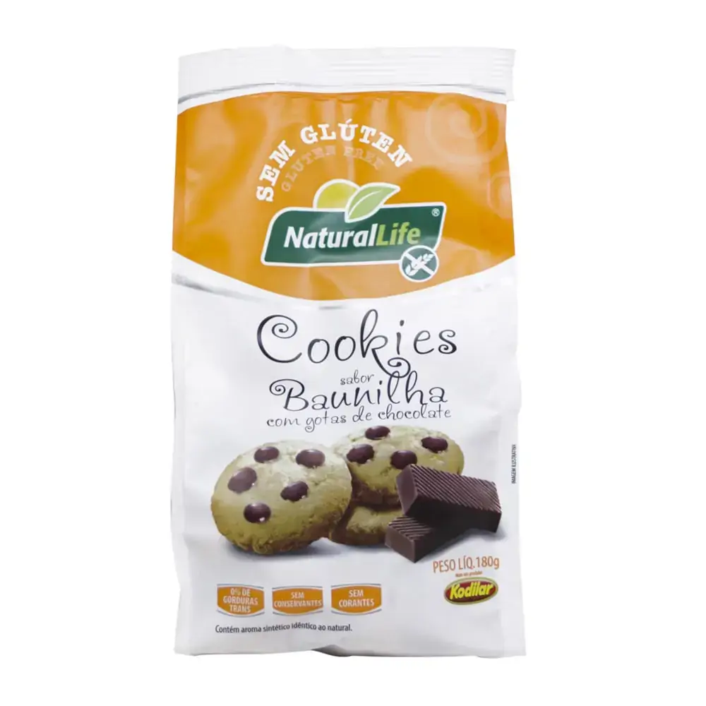 Cookies Natural Life S/ Gluten Gotas Chocolate 180g