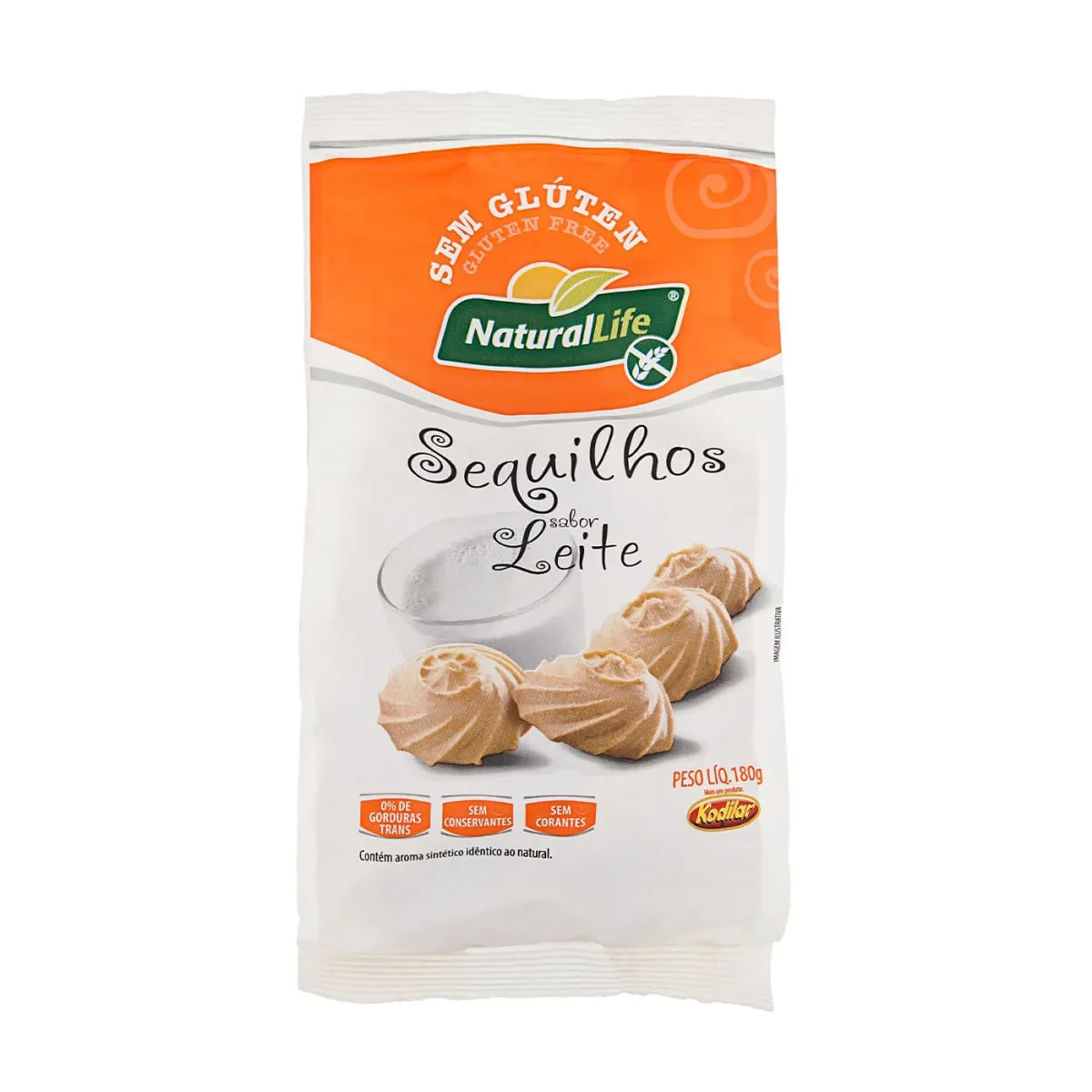 Biscoito Sequilhos Sem Glúten Leite Kodilar Natural Life 180 g