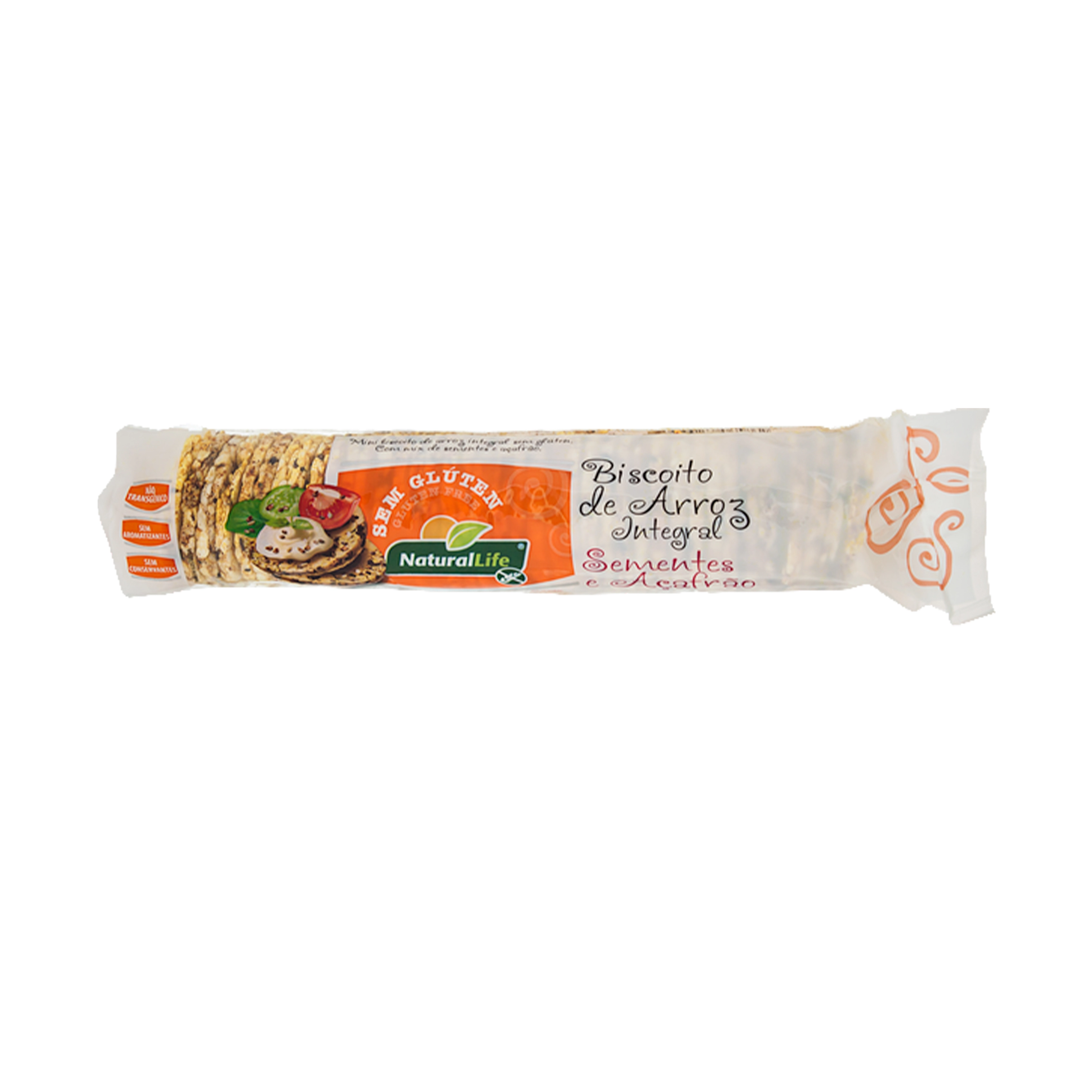 Biscoito de Arroz Mini Sem Glúten com Sementes de Açafrão NaturalLife 80g