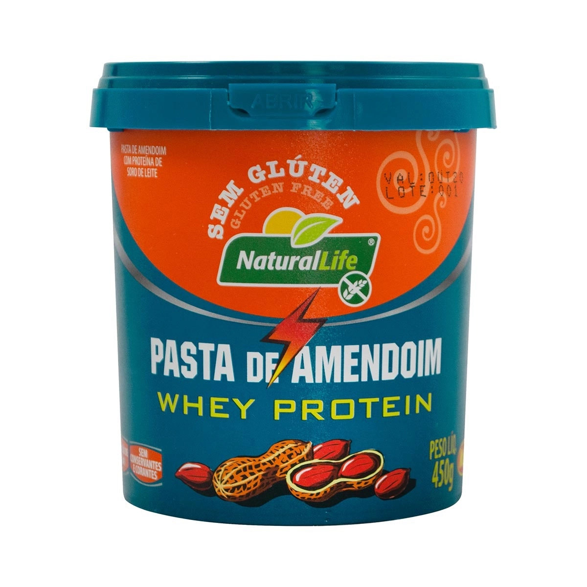 Pasta De Amendoim Whey Protein Naturallife 450g