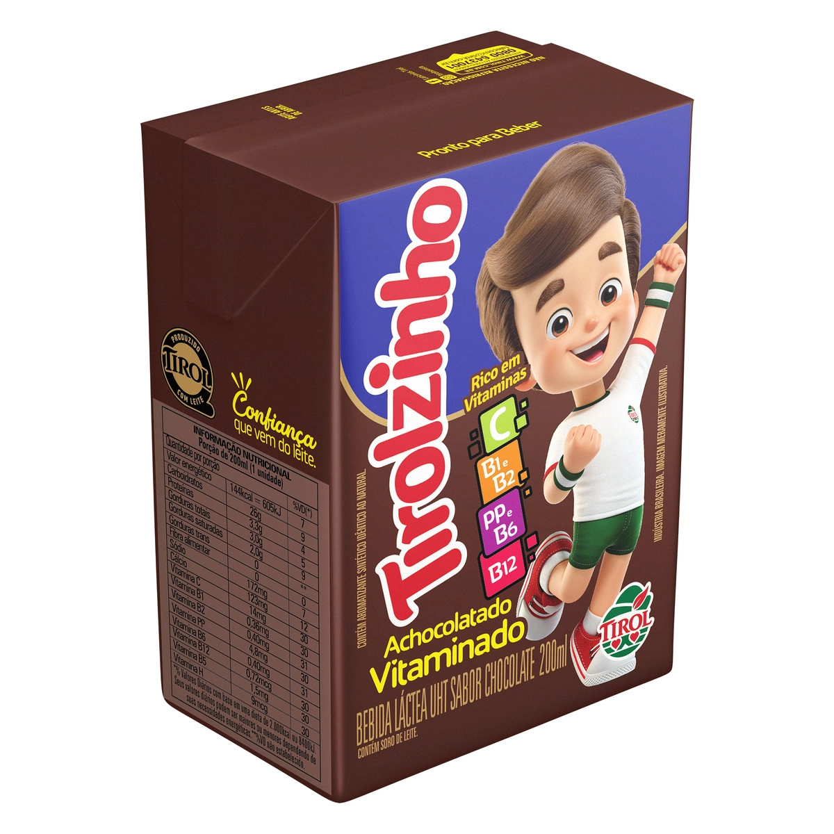 Bebida Láctea Uht Chocolate Tirol Tirolzinho Caixa 200ml