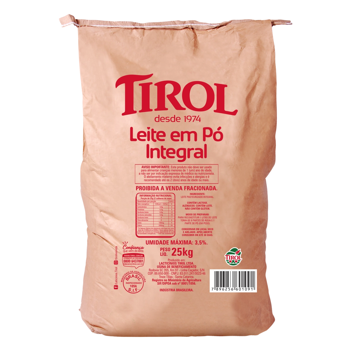 Leite Pó Integral Tirol Saco 25kg