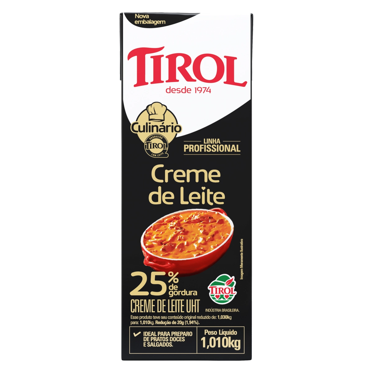 Creme De Leite Uht Tirol Profissional Caixa 1,01kg