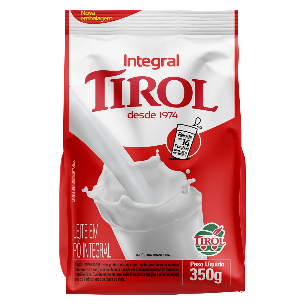 Leite Pó Integral Tirol Pacote 350g