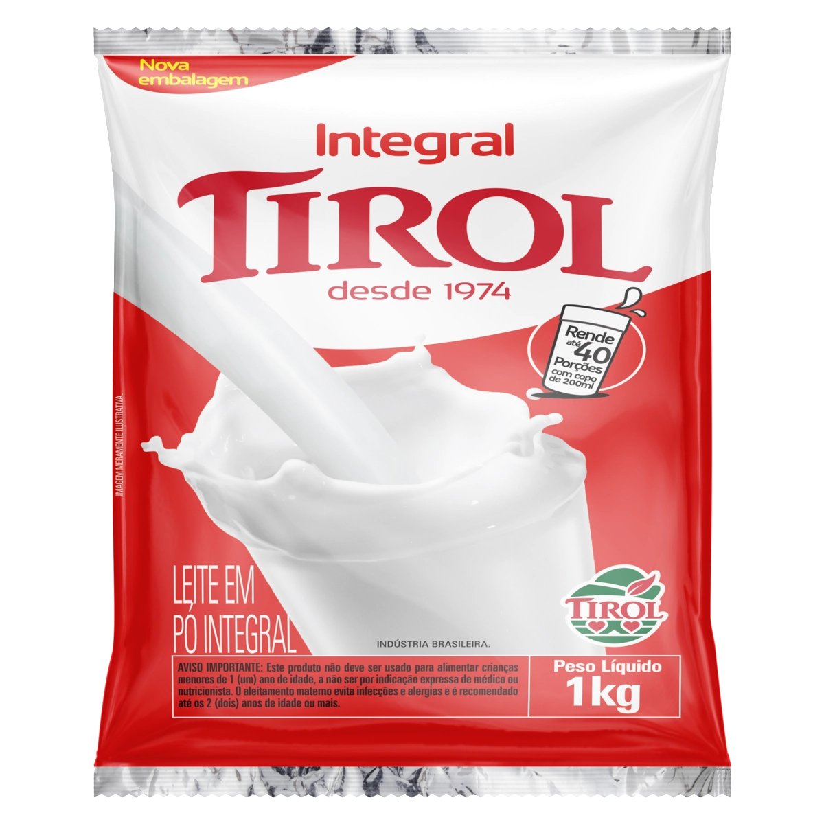 Leite Pó Integral Tirol Pacote 1kg