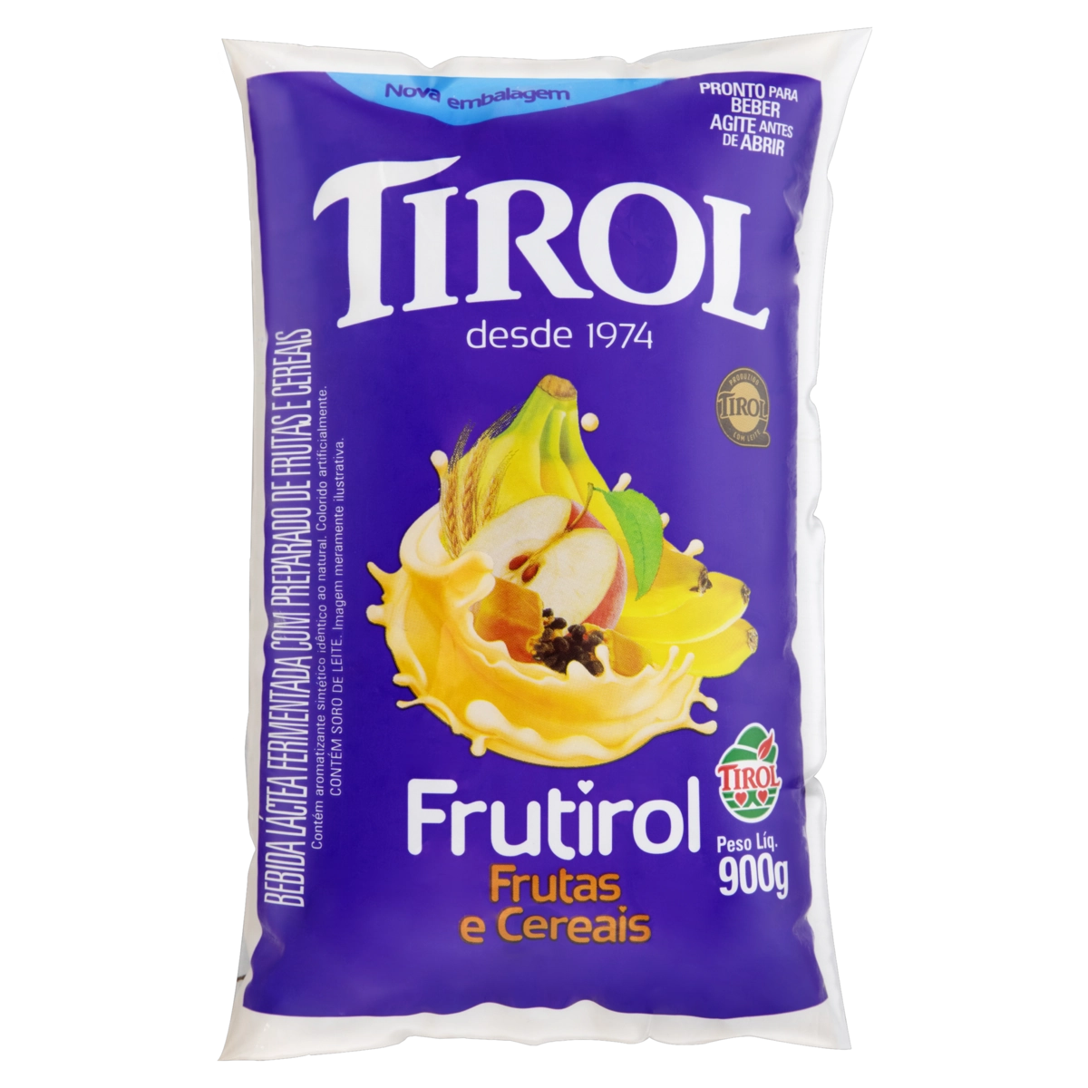 Bebida Láctea Fermentada Frutas E Cereais Tirol Frutirol Pacote 900g