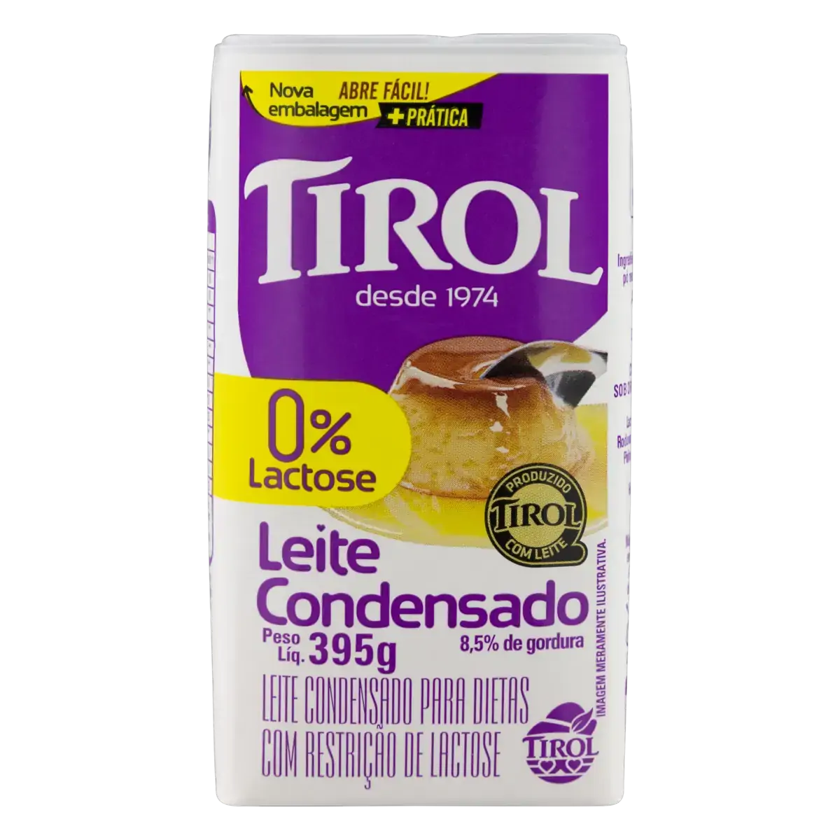 Leite Condensado Semidesnatado Zero Lactose Tirol Caixa 395g
