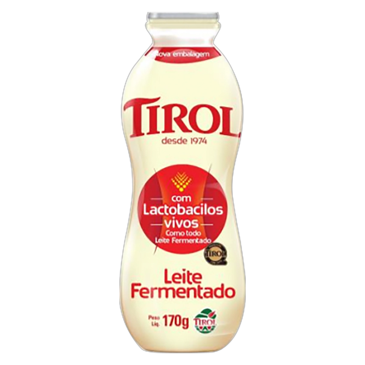 Leite Fermentado Desnatado Baunilha Tirol Frasco 170g