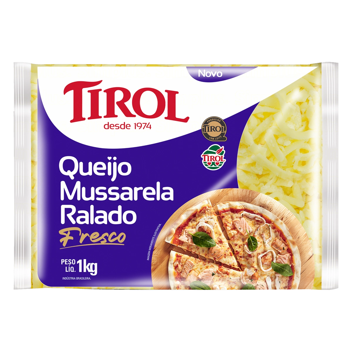 Queijo Mussarela Ralado Tirol Pacote 1kg