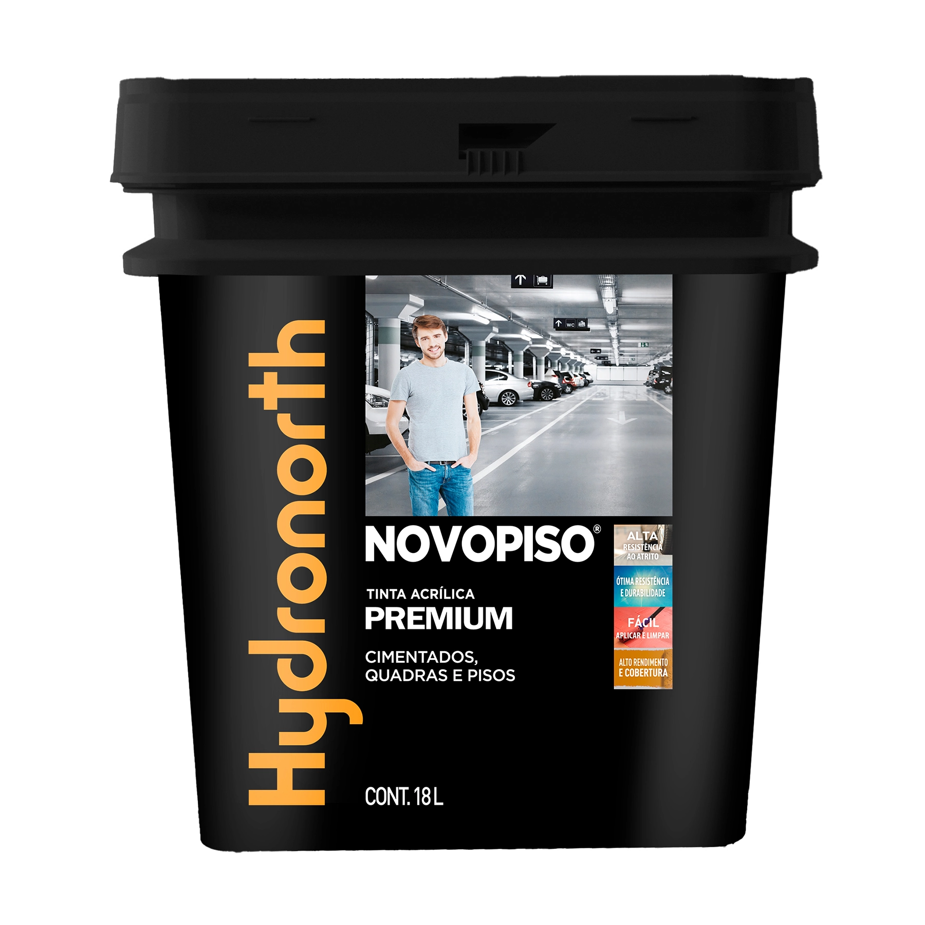 Tinta Novopiso Cinza 18 Lts Hydronorth