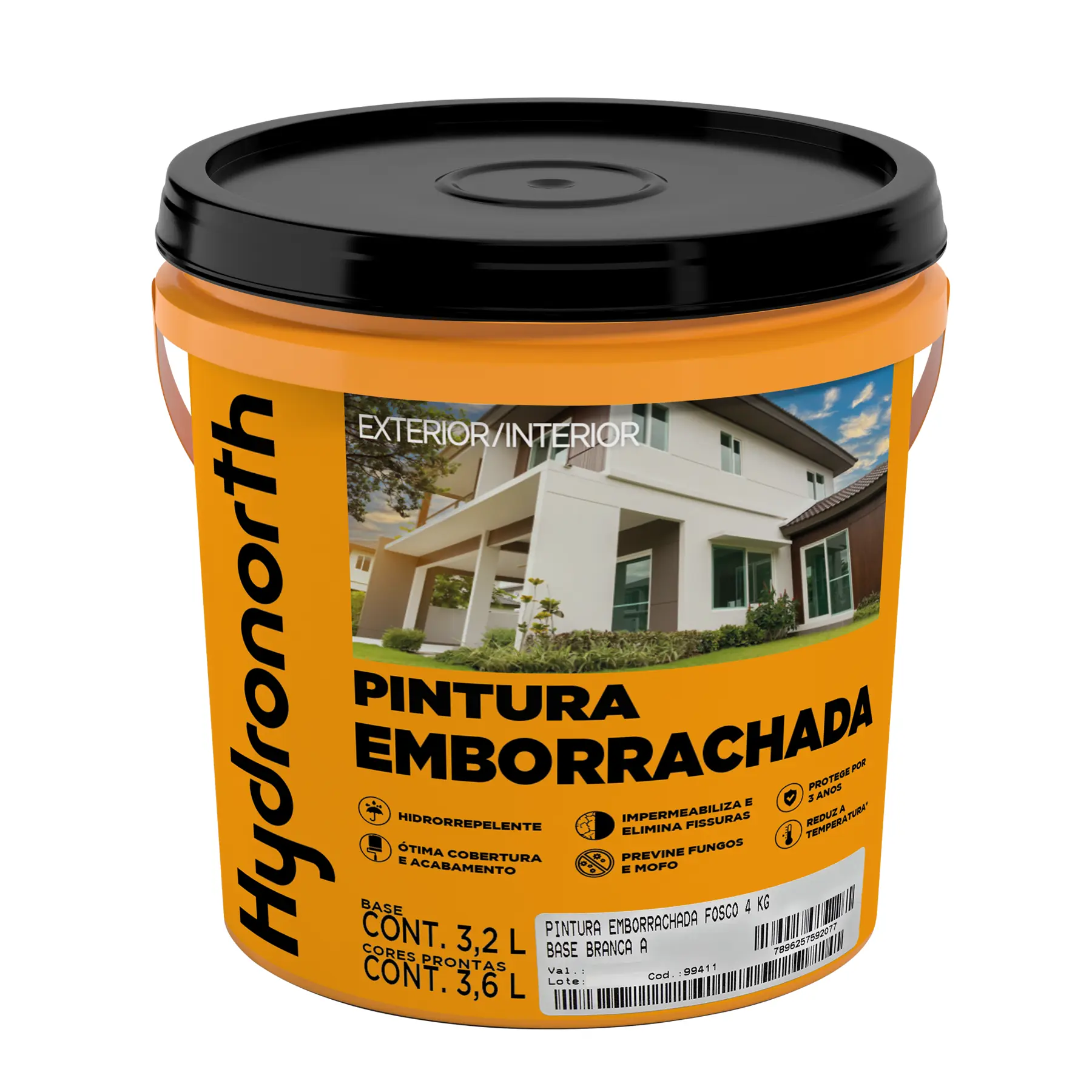Tinta Emborrachada Fosco Branco  Hydronorth 4kg