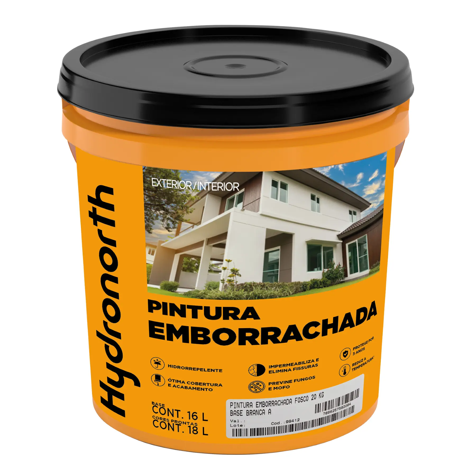 Tinta Emborrachada Fosco Branco  Hydronorth 20kg