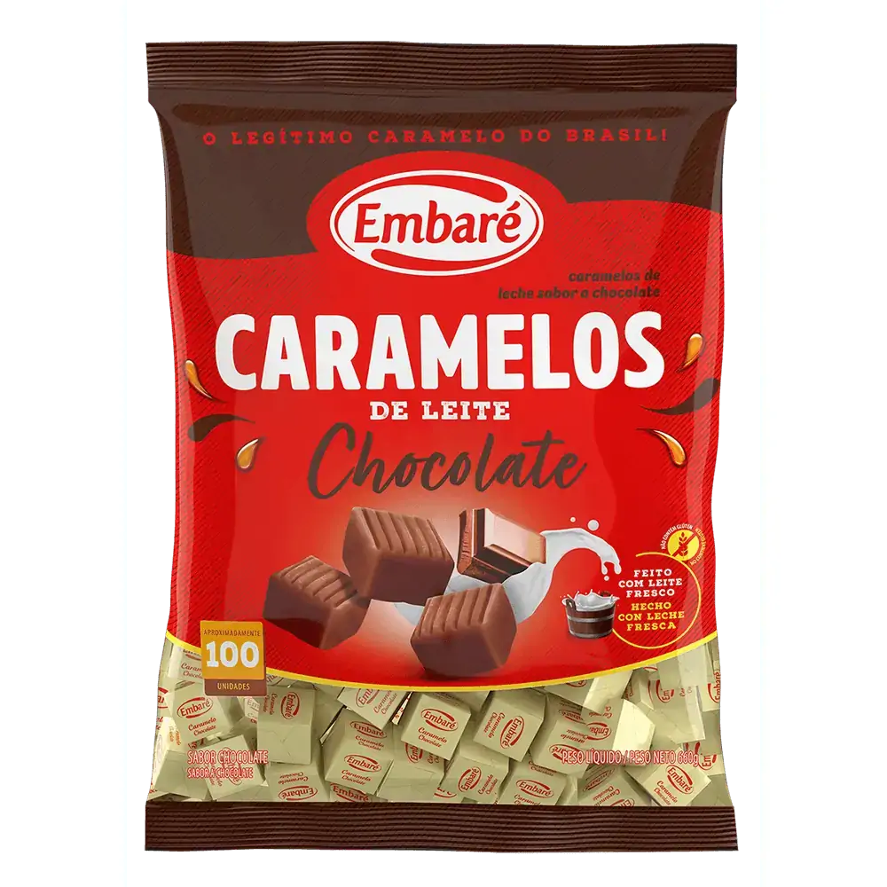 Caramelos De Leite Sabor Chocolate ? 660g Embaré