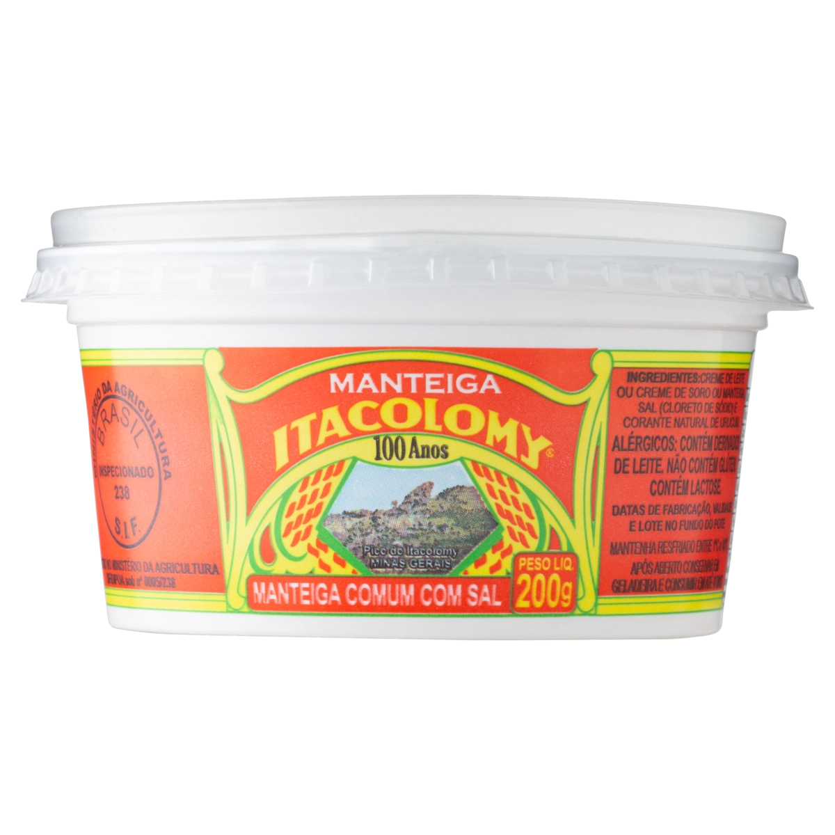 Manteiga Comum Com Sal Itacolomy Pote 200g