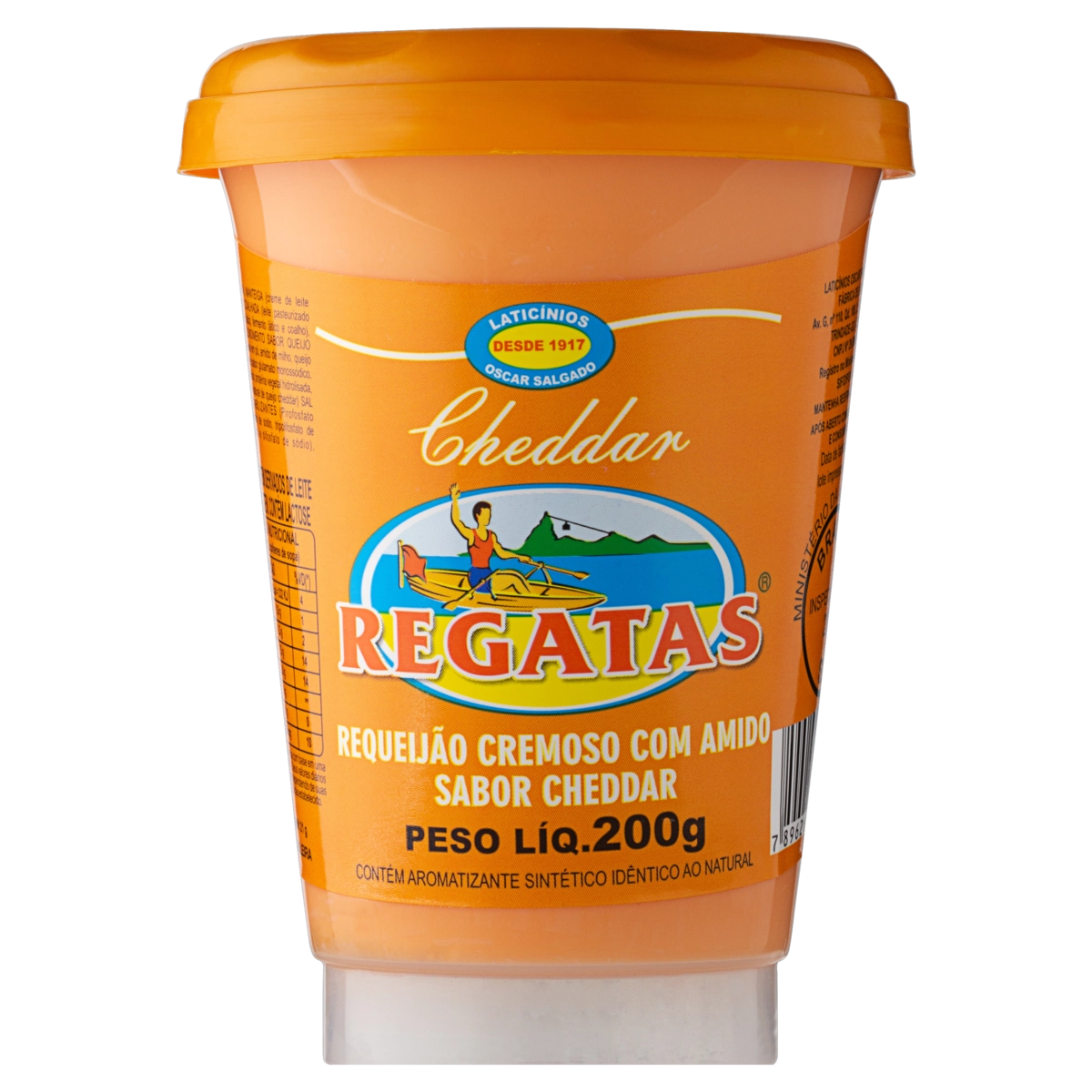 Requeijão Cremoso Com Amido Cheddar Regatas Copo 200g