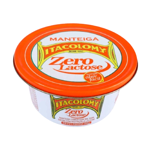 Manteiga Comum Com Sal Zero Lactose Itacolomy Pote 200g