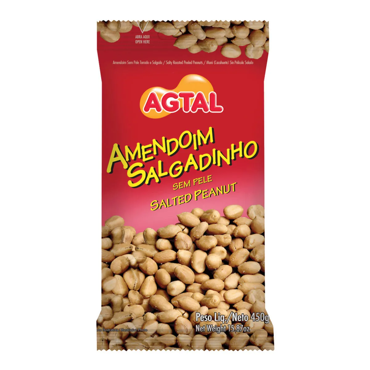 Amendoim Salgado sem Pele Agtal 450g