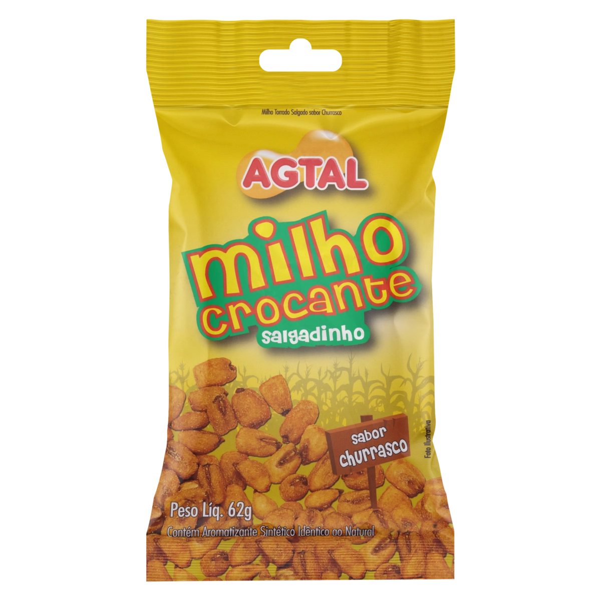 Salgadinho De Milho Crocante Churrasco Agtal Pacote 62g