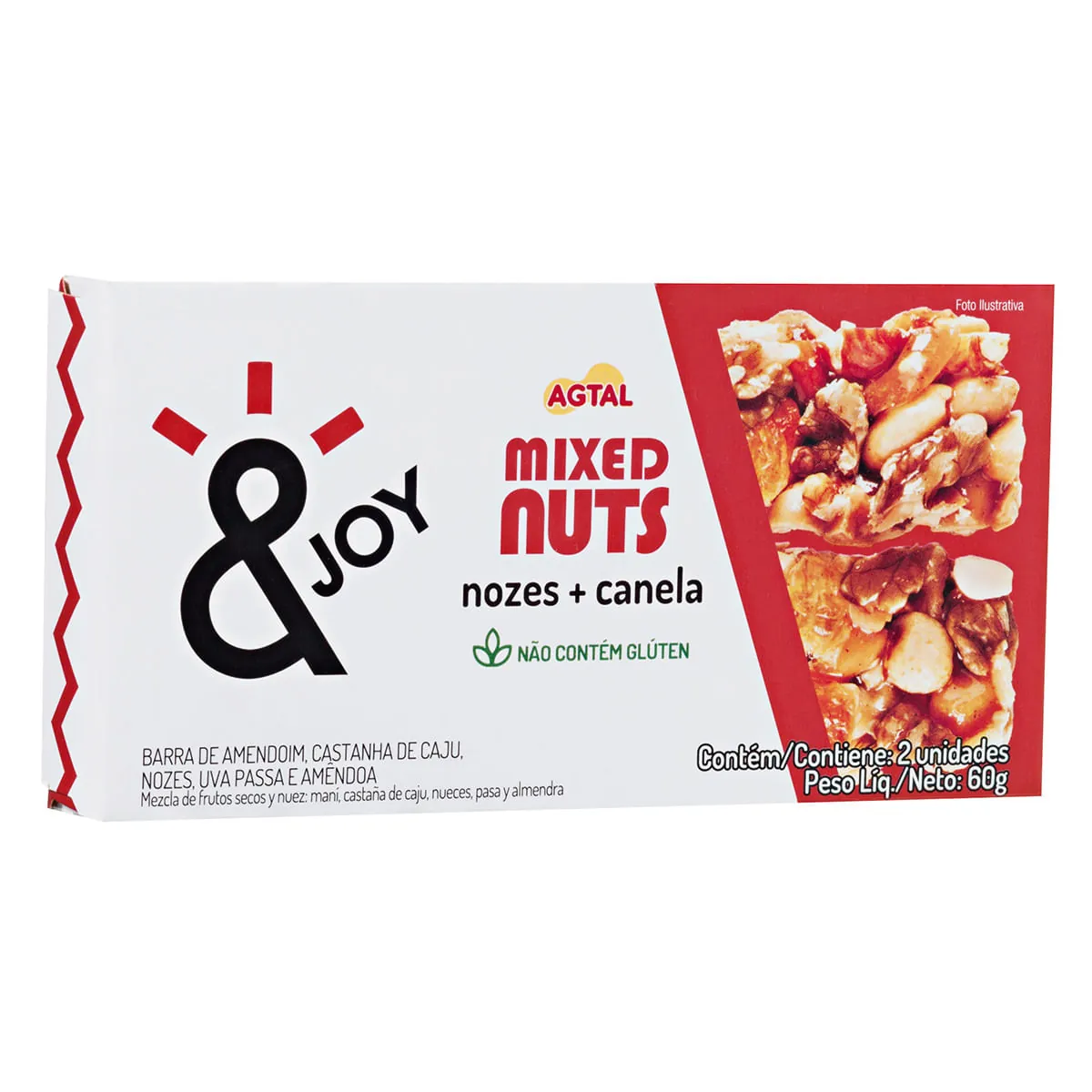 Barra Mixed NUTS Nozes e Canela Caixa com 2 Unidades 30g