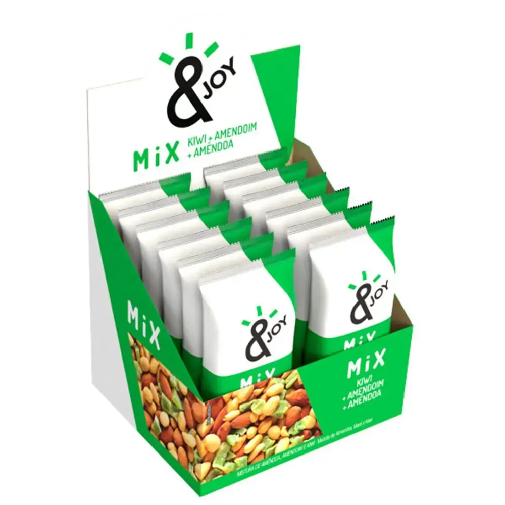 Mix Kiwi Amendoim Amêndoa Cx12 Joy Distribuidora Mundo Verde