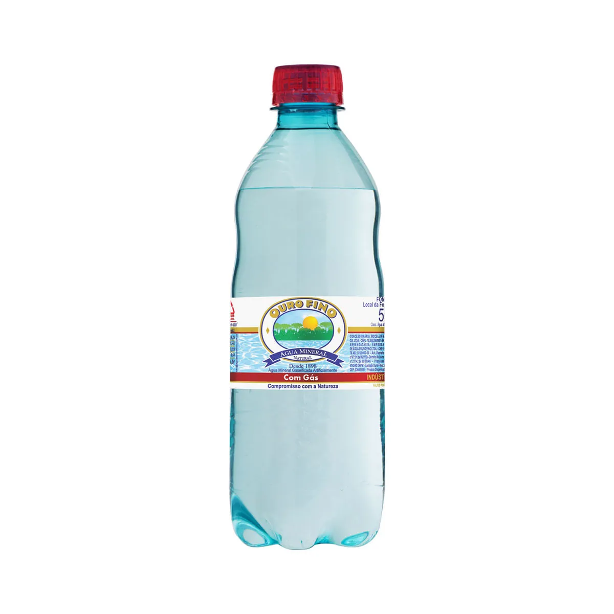 água Mineral Natural Com Gás Ouro Fino Garrafa 500ml