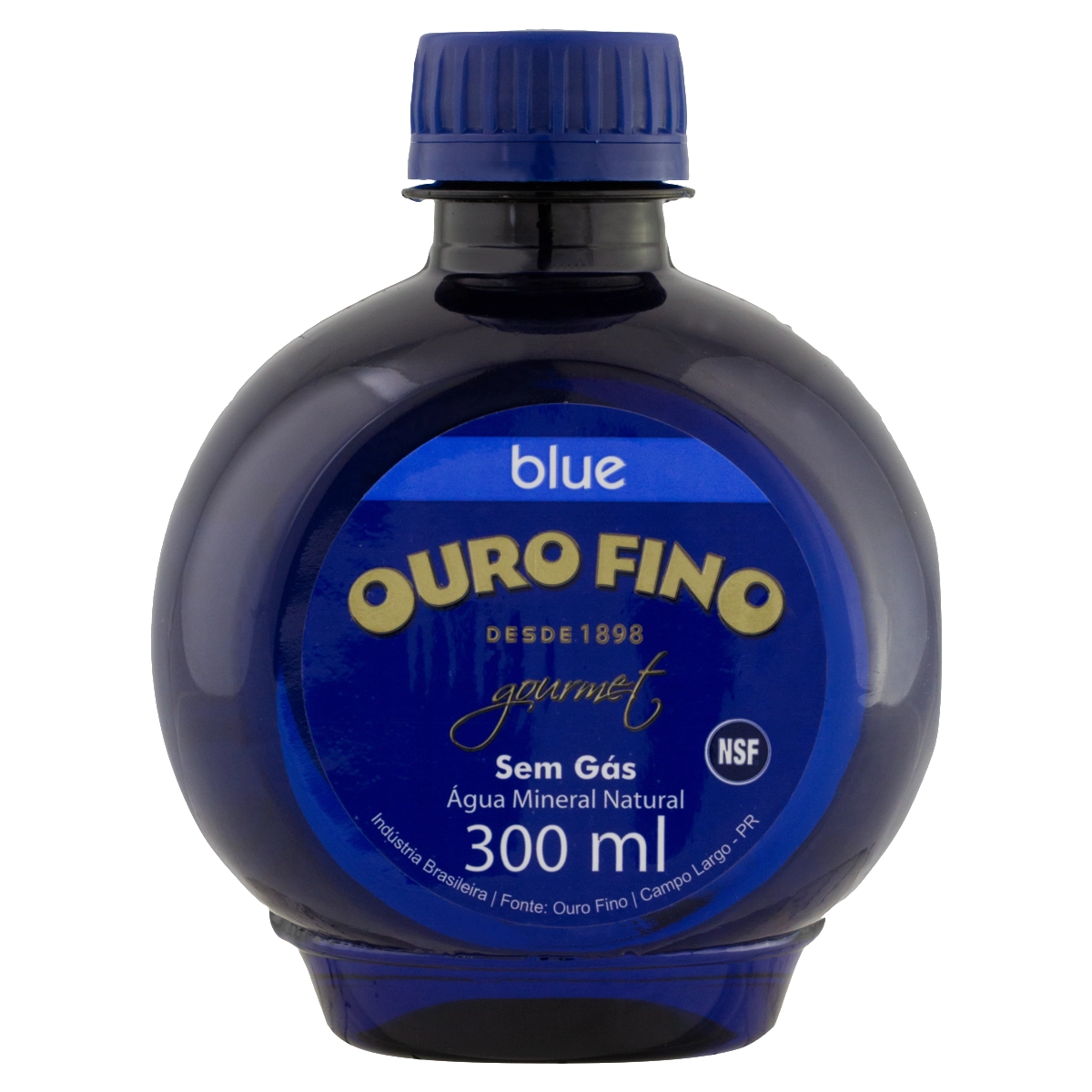 água Mineral Natural Sem Gás Ouro Fino Gourmet Blue Garrafa 300ml