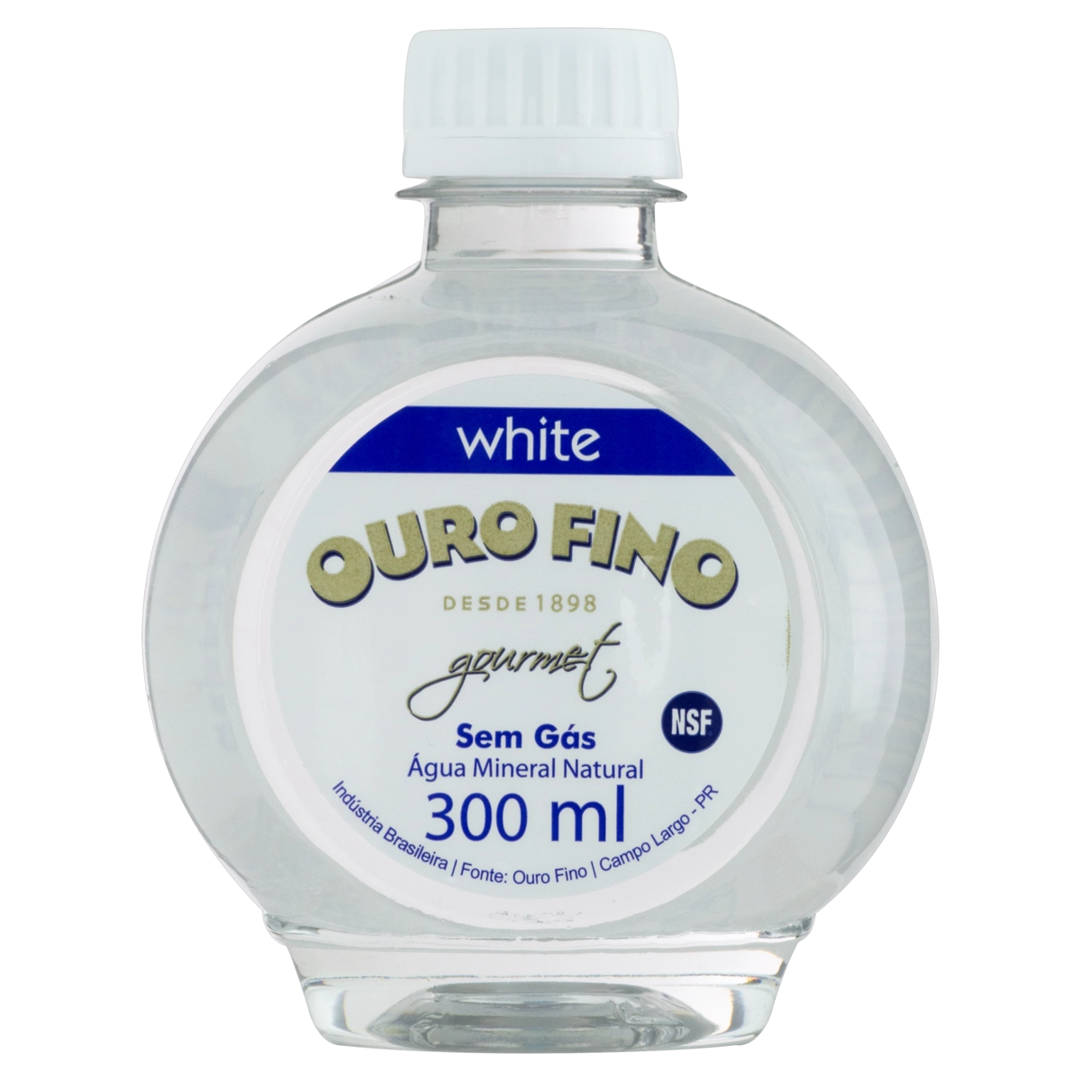 água Mineral Natural Sem Gás Ouro Fino Gourmet White Garrafa 300ml