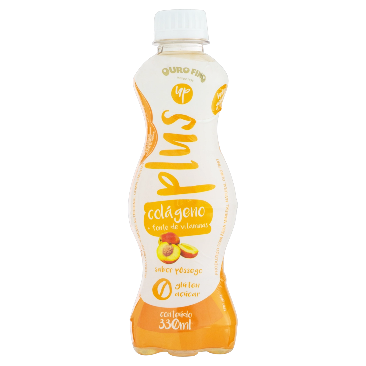 água Saborizada Sem Gás Pêssego Zero Açúcar Ouro Fino Plus Up Garrafa 330ml