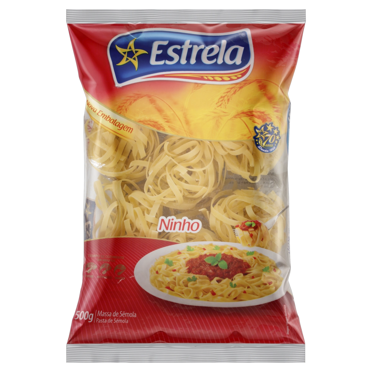 Macarrão De Sêmola Ninho Estrela Pacote 500g