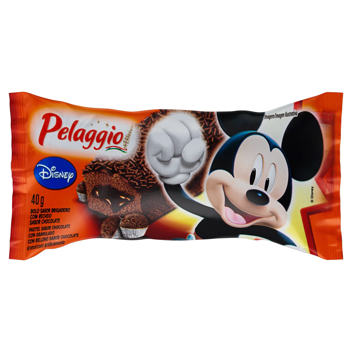 Bolo Brigadeiro Recheio Chocolate Pelaggio Disney Pacote 40g