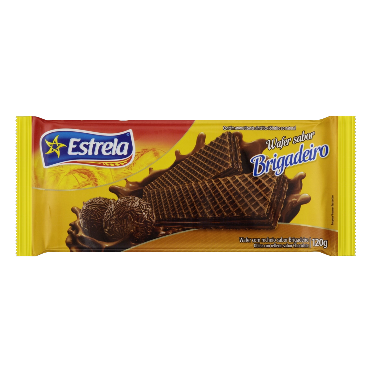 Biscoito Wafer Recheio Brigadeiro Estrela Pacote 120g