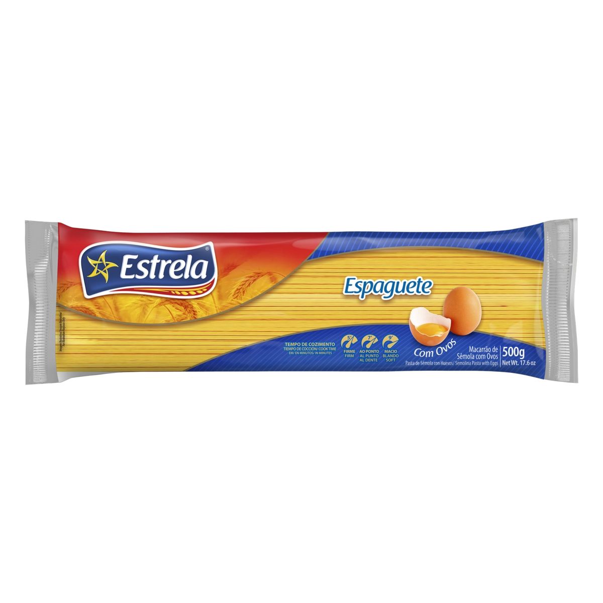 Macarrão De Sêmola Com Ovos Espaguete Estrela Pacote 500g