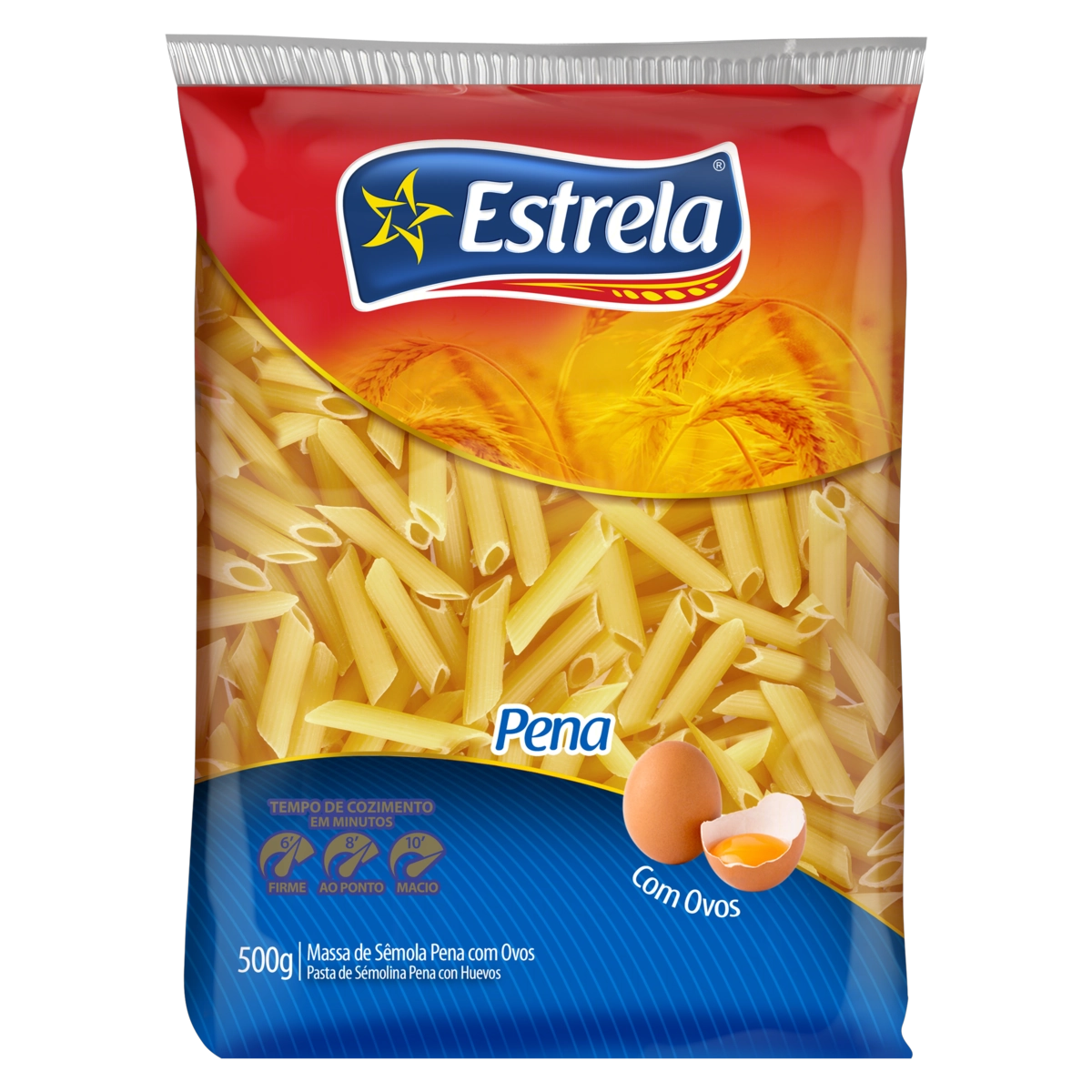 Macarrão De Sêmola Com Ovos Pena Estrela Pacote 500g