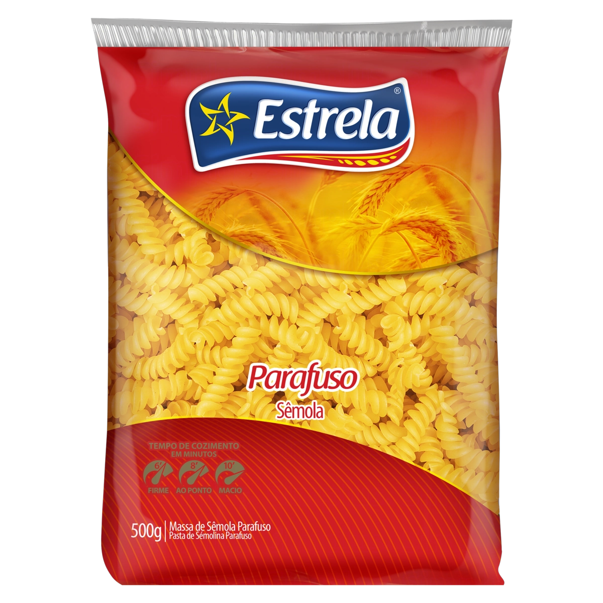 Macarrão De Sêmola Parafuso Estrela Pacote 500g