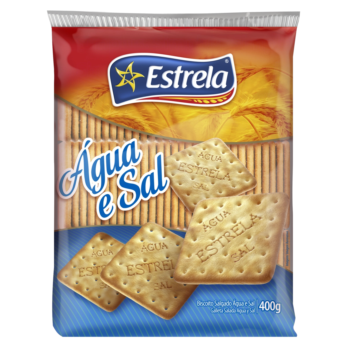 Biscoito água E Sal Estrela Pacote 400g