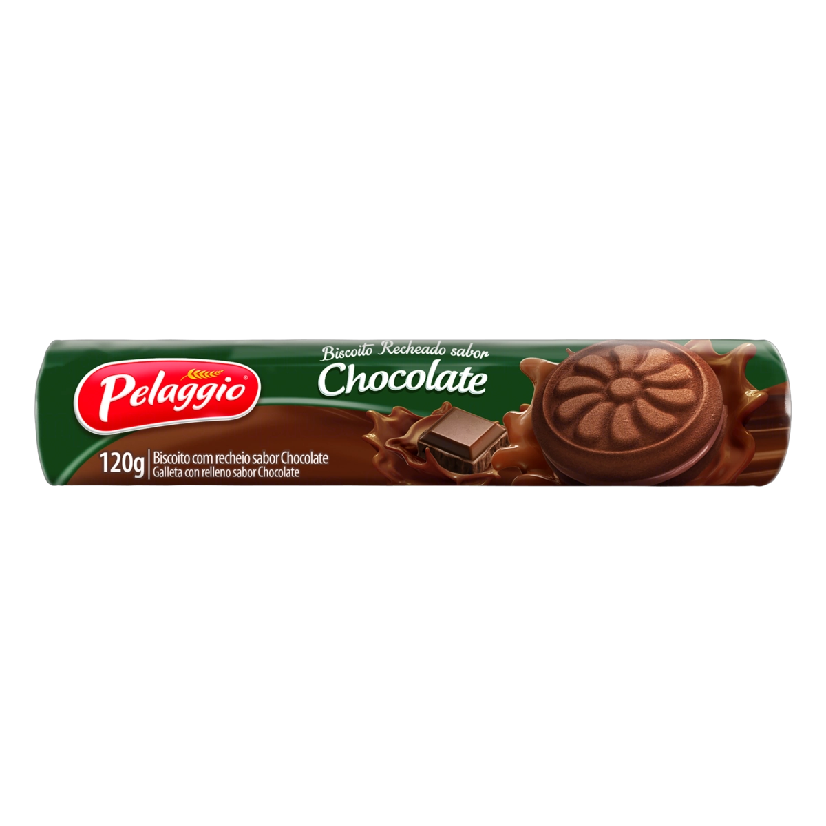 Biscoito Recheio Chocolate Pelaggio Pacote 120g