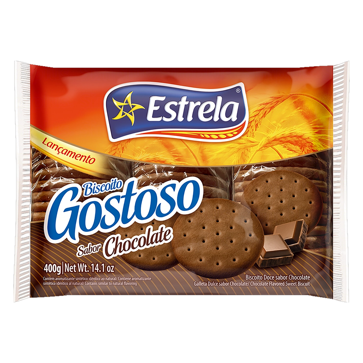 Biscoito Chocolate Estrela Gostoso Pacote 400g