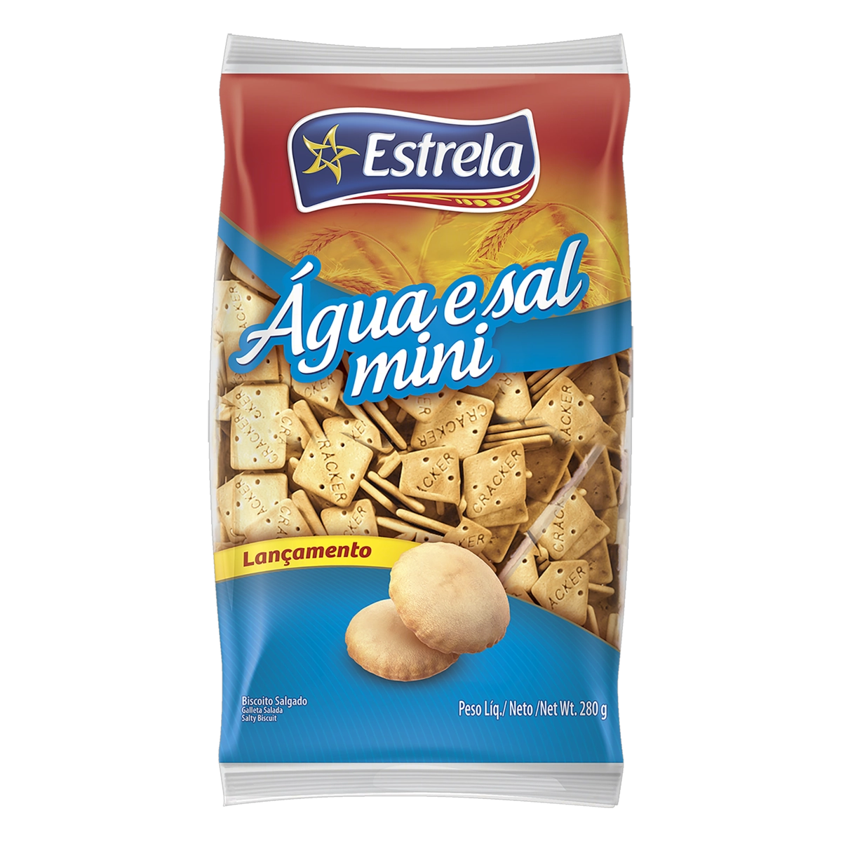 Minibiscoito água E Sal Estrela Pacote 280g