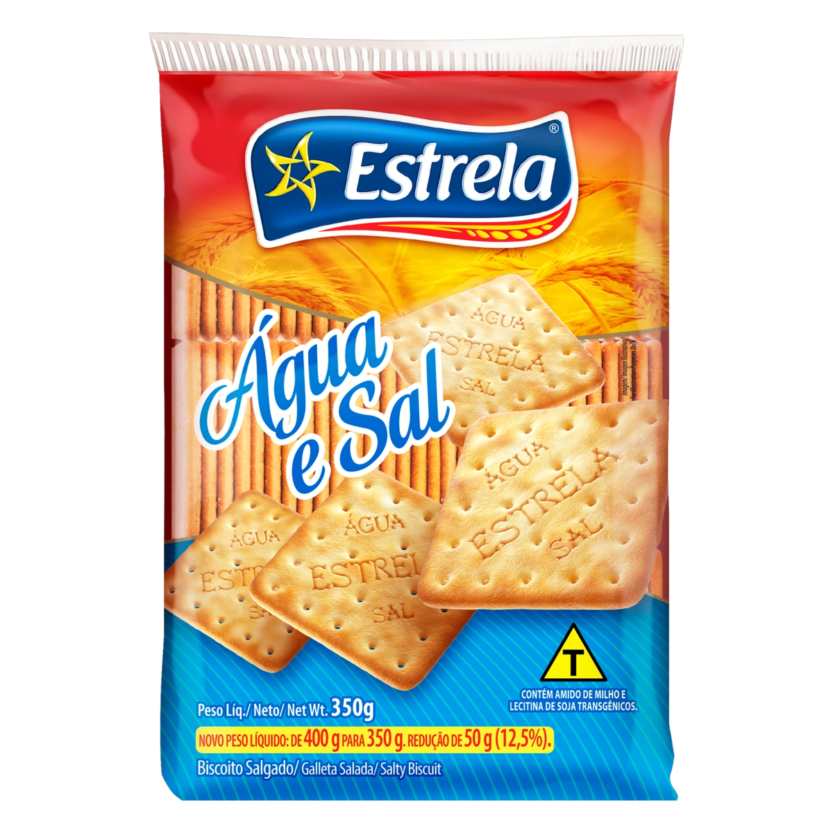 Biscoito água E Sal Estrela Pacote 350g