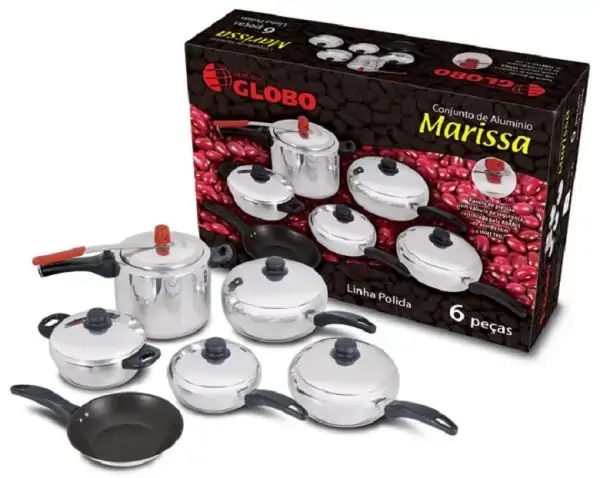 Conjunto Panela Globo Marissa Alum Pol 6pcs