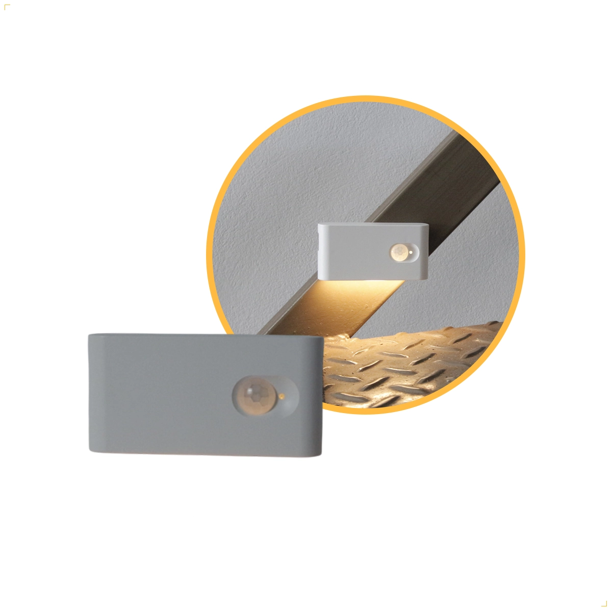 Balizador Noturno C/ Sensor De Movimento Led 2w Recarregável Branco