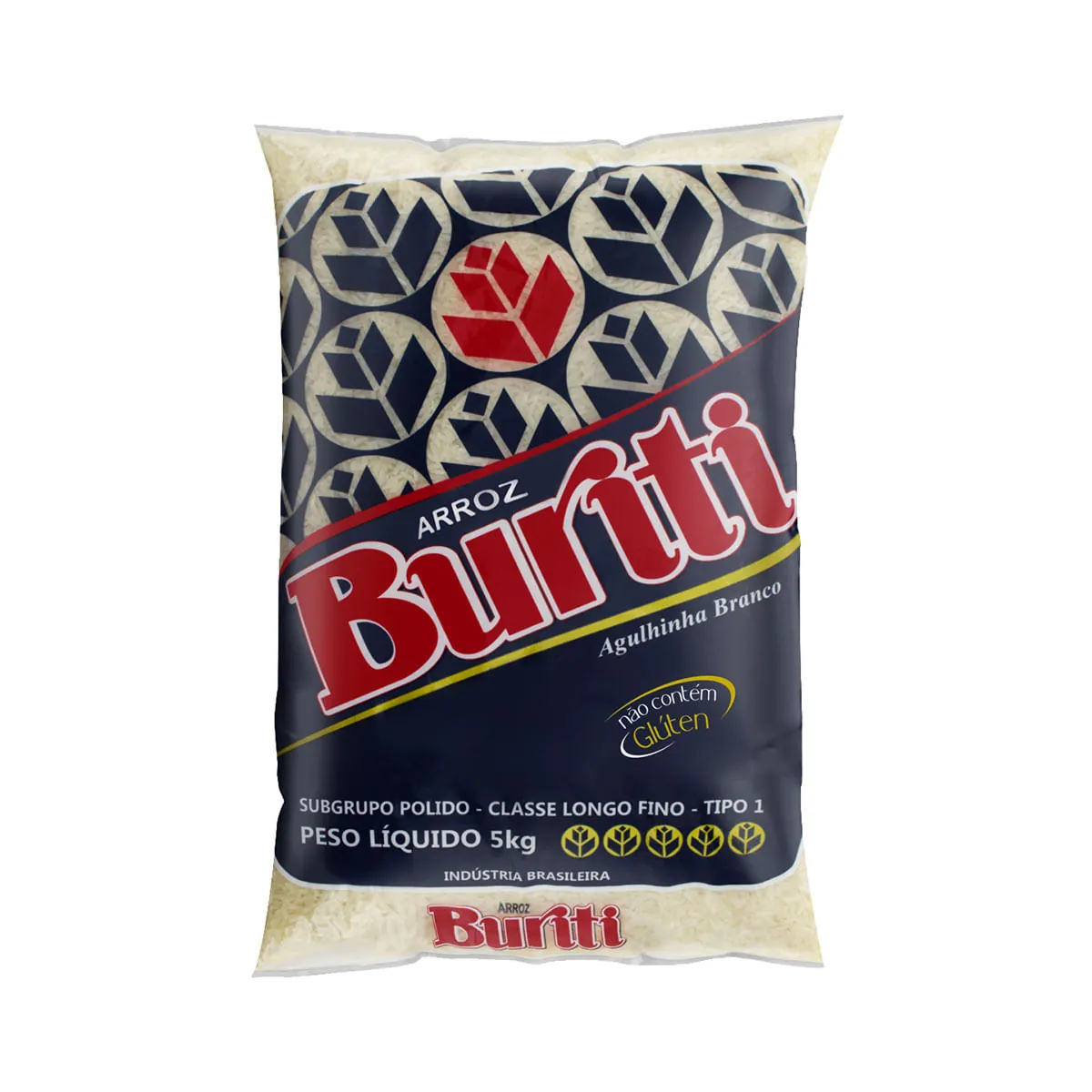 Arroz Agulhinha Tipo 1 Buriti Pacote 5kg