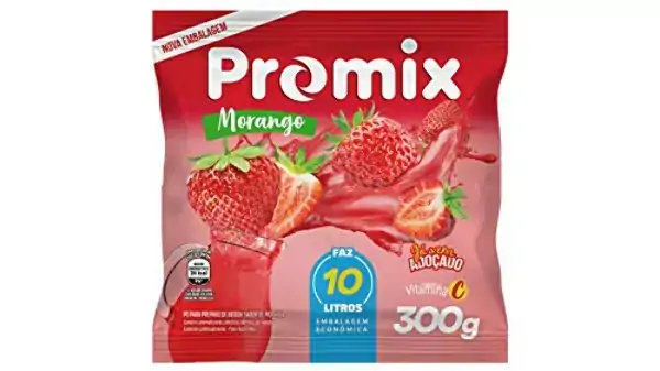 Refresco Em Pó Morango Promix Pacote 300g Embalagem Econômica