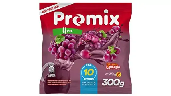 Refresco Em Pó Uva Promix Pacote 300g Embalagem Econômica