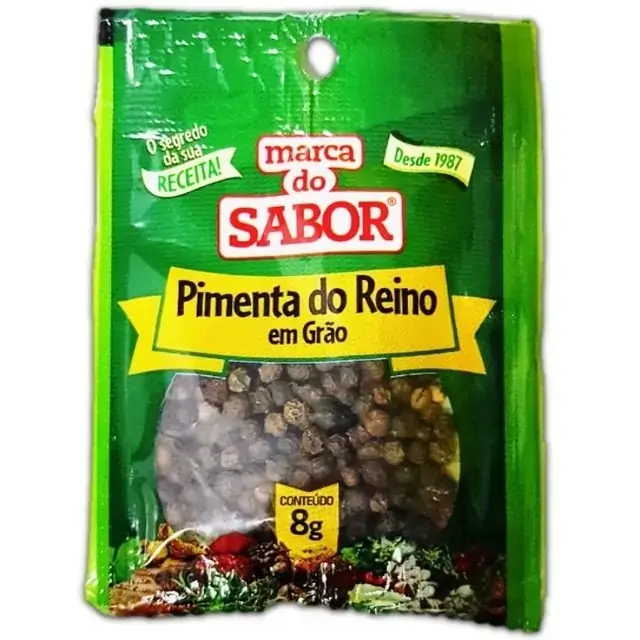 Pimenta Do Reino Preta Em Grao 8g Marca Do Sabor
