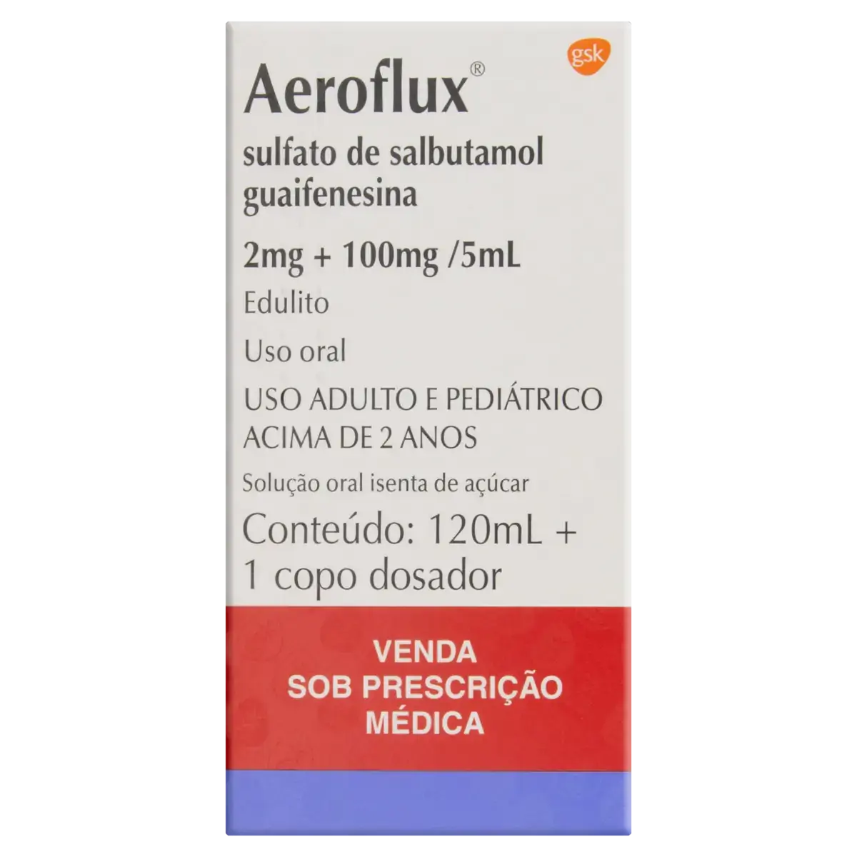 Aeroflux Gsk Caixa 120ml Copo Dosador
