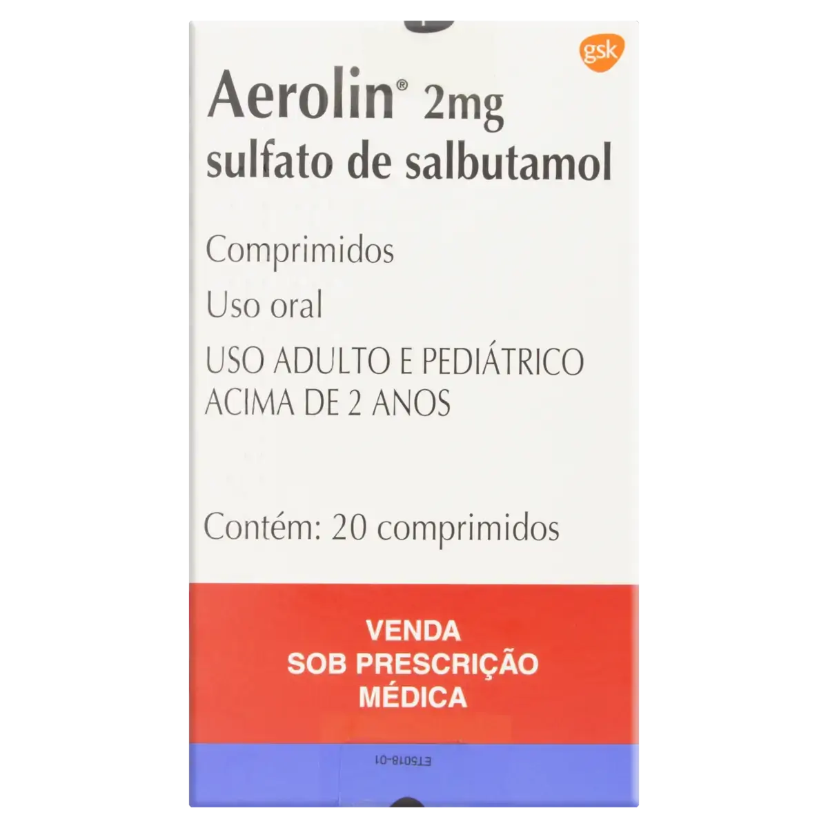 Aerolin 2mg Gsk Caixa 20 Comprimidos