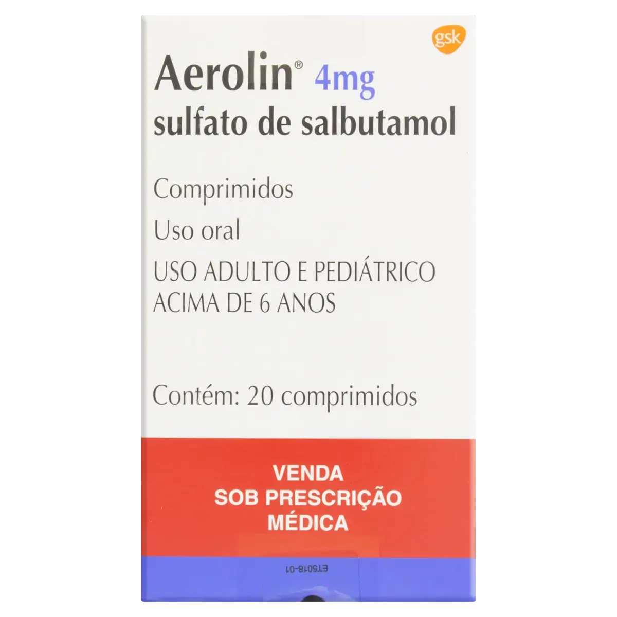 Aerolin 4mg Gsk Caixa 20 Comprimidos