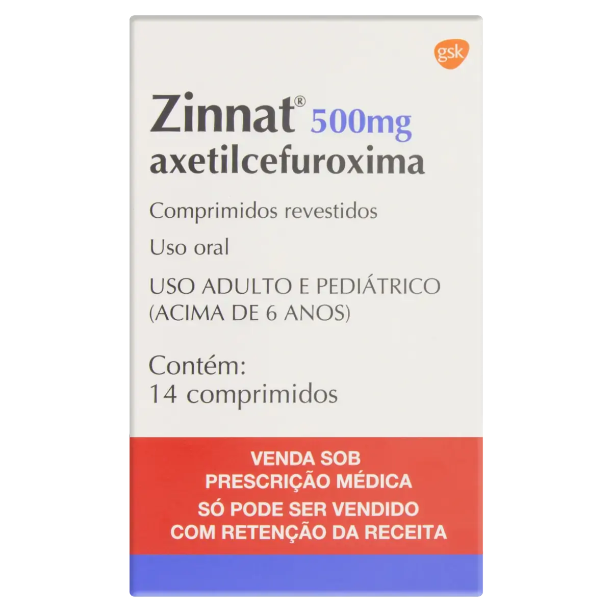 Zinnat 500mg Gsk Caixa 14 Comprimidos Revestidos